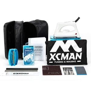 XCMAN Kit complet d’accordage et de fartage pour skis, snowboard avec fer à farter, fart universel, affûteuse de carres, raclette pour fart Ptex