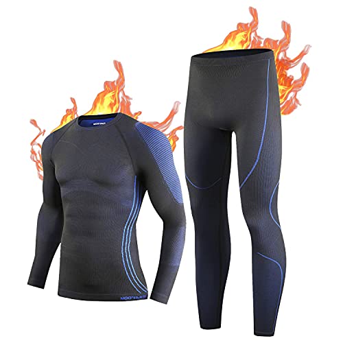 BenBoy sous-Vêtement Thermique Homme Sport Base Layer Respirant de sous-Vêtements Thermiques Chaud Manches Longues et Pantalon pour Ski Running Randonnée